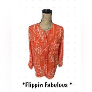 Mossimo~orange tunic blouse size small